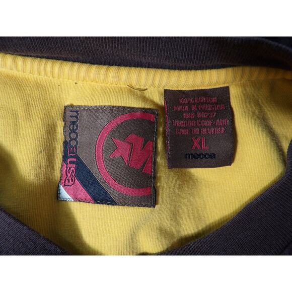 Vtg Mecca USA Style Scienz Scine Day One T Shirt Size XL Brown Y2K Embroidered - Picture 3 of 12